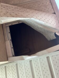 Soffit damage from raccoon in Tampa