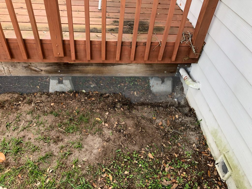 Barrier around porch