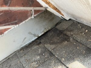 Rat rub marks on roof near entry point