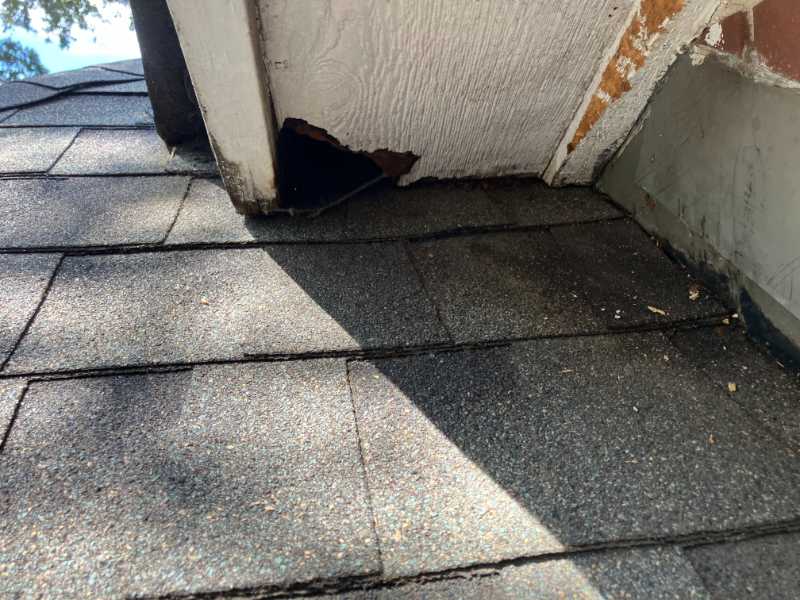 Gnaw hole in soffit from rats